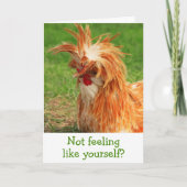 Funny Barnyard Chicken Get well Kaart (Voorkant)
