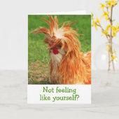 Funny Barnyard Chicken Get well Kaart (Gele Bloem)