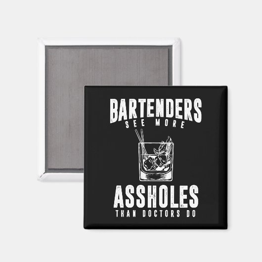 Funny Bartender Alcohol Mixer Barkeeper Joke Magneet (Voorkant / Achterkant)