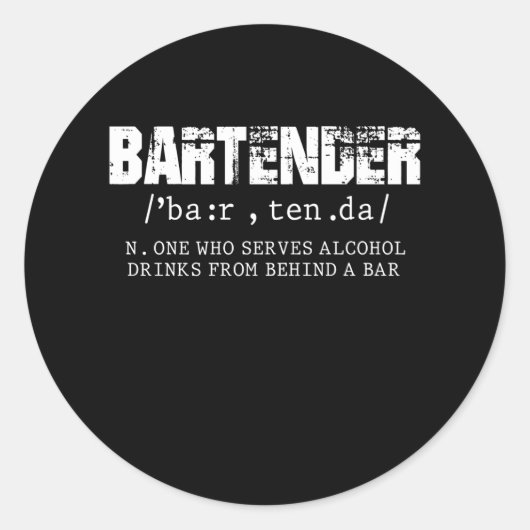 Funny Bartender Alcohol Mixer Barkeeper Jokes Ronde Sticker (Voorkant)