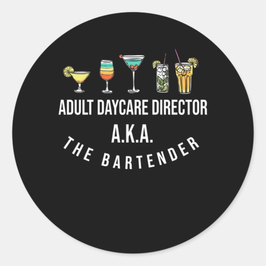 Funny Bartender Alcohol Mixer Barkeeper Jokes Ronde Sticker (Voorkant)