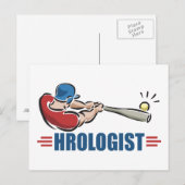 Funny Baseball Briefkaart (Voorkant / Achterkant)