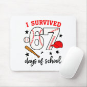 Funny Baseball I Survived 67 Days Of School Design Muismat (Met muis)
