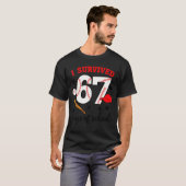 Funny Baseball I Survived 67 Days Of School Design T-shirt (Voorkant volledig)