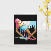  Funny Baseball Ice Cream Dripping Baseball Kaart (Gele Bloem)
