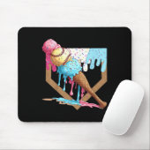  Funny Baseball Ice Cream Dripping Baseball Muismat (Met muis)