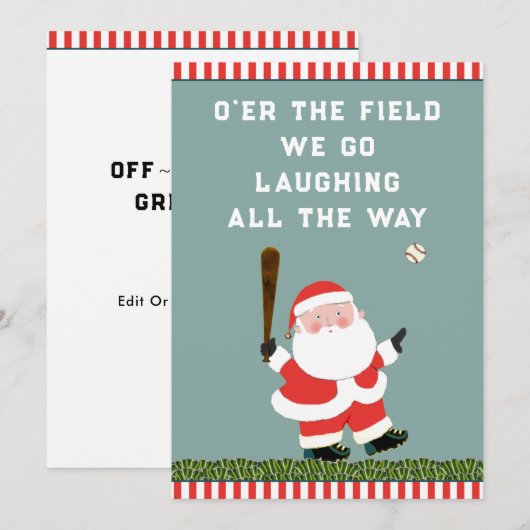 Funny Baseball-kerstfeestkaarten Feestdagenkaart (Voorkant / Achterkant)