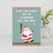 Funny Baseball-kerstfeestkaarten Feestdagenkaart (Staand voorkant)