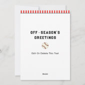 Funny Baseball-kerstfeestkaarten Feestdagenkaart (Achterkant)