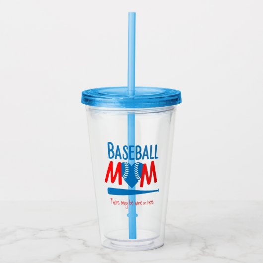 Funny Baseball mama Acryl Drinkbeker (Voorkant)