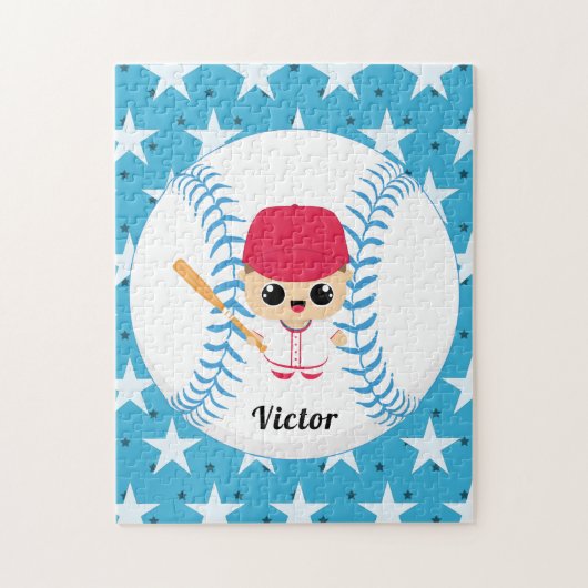 Funny Baseball Player Star Softball Ball Name Legpuzzel (Verticaal)