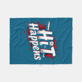 Funny Baseball Quote Gift Hit Happens  Fleece Deken (Voorkant (Horizontaal))