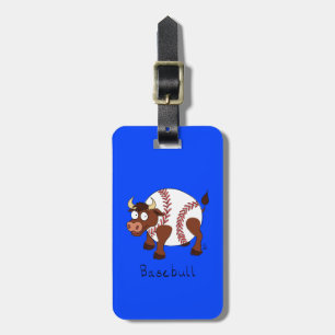 Funny Baseball Sport Kinder Cartoon Dier Bagagelabel