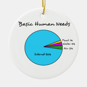 Funny Basic Human Needs voor computerliefhebbers Keramisch Ornament