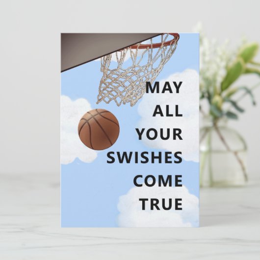 Funny Basketball carte d'anniversaire (Debout devant)