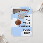 Funny Basketball carte d'anniversaire (Devant/Arrière en situation)