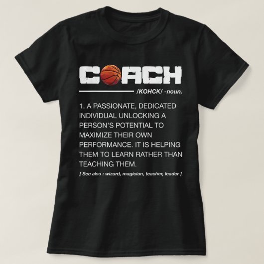 Funny Basketball Coach Definition Coaching T-shirt (Design voorkant)
