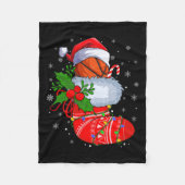 Funny Basketball in kerstSokken Santa Basketba Fleece Deken (Voorkant)