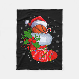 Funny Basketball in kerstSokken Santa Basketba Fleece Deken