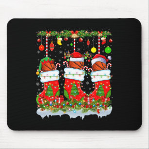 Funny Basketball in Xmas Socks licht Basketball C Muismat