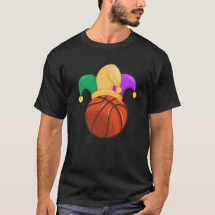 Funny Basketball Mardi Gras Jester Pet Festival Pa T-shirt