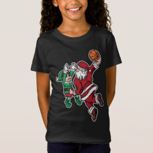 Funny Basketball Santa T-shirt