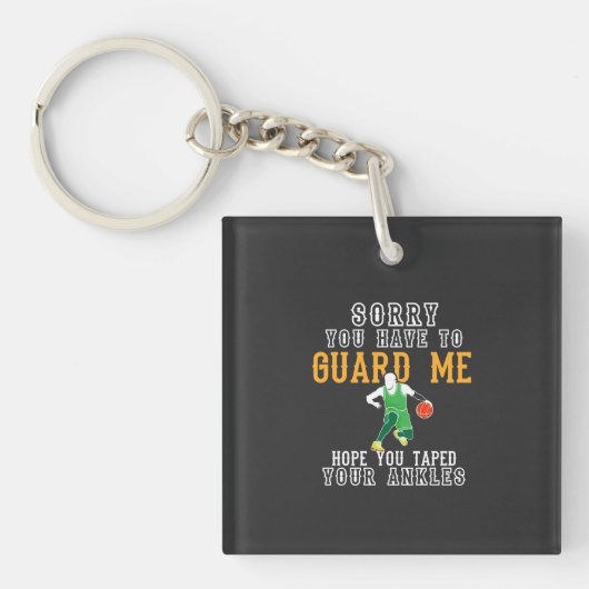 Funny Basketball Sleutelhanger (voorkant)