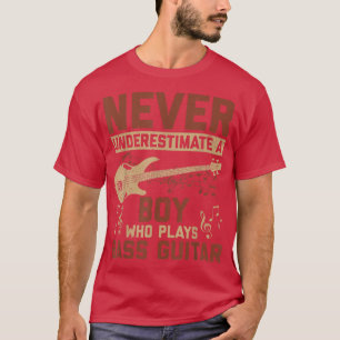 Funny Bass Guitar Lover Graphic Boys and Mannen Ba T-shirt