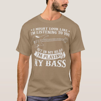 Funny Bass Guitar Lover Women and Mannen Bass Play T-shirt