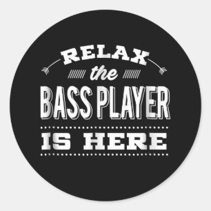 Funny Bass Guitar Relax Player is hier Ronde Sticker