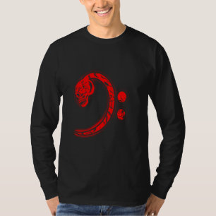 Funny Bass Player For Men Women Cool Bass Clef Gui T-shirt