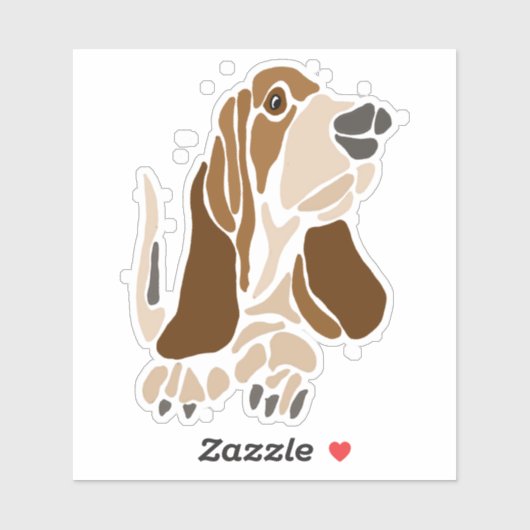 Funny Basset Hound Dog Abstracte kunst Sticker (Vel)