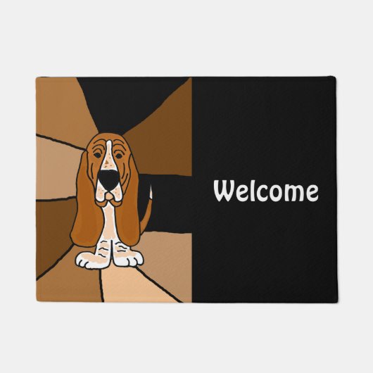 Funny Basset Hound Dog Welkom Doormat Deurmat (Voorkant)