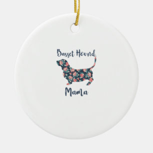 Funny Basset Hound Gifts Basset Hound Mom Shirt vo Keramisch Ornament