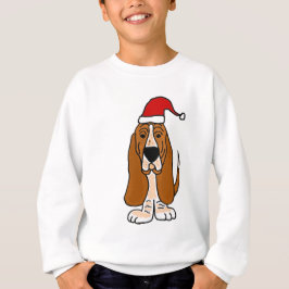 Funny Basset Hound in Santa Hat-kerstkunst