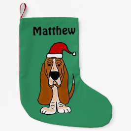 Funny Basset Hound Kerstmis stoppen Kleine Kerstsok