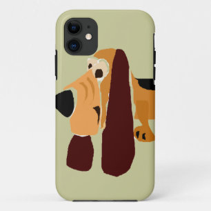 Funny Basset Hound Primitive Art iPhone 11 Hoesje