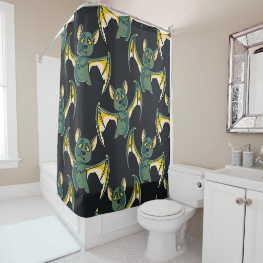 Funny Bat Shower Curtain Douchegordijn (In situ)
