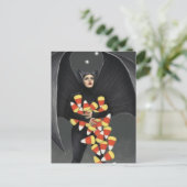 Funny Bat With Halloween Candy Briefkaart (Staand voorkant)