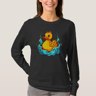 Funny Bath rubber Duck Girl with Water T-shirt