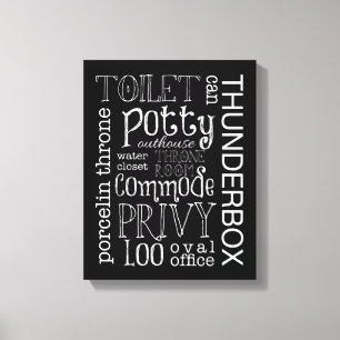 Funny Bathroom Canvas Art Print