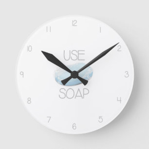 Funny Bathroom Clock Ronde Klok
