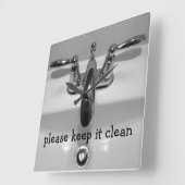 Funny Bathroom Clocks Vierkante Klok (Hoek)