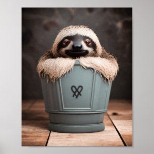 Funny Bathroom Decor Wall Art Sleuf Poster