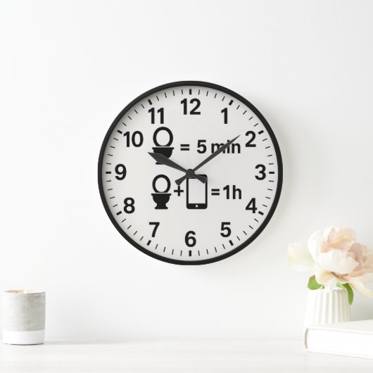 Funny bathroom phone time joke toilet humor grote klok (Huis)