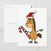 Funny Bay Horse in Santa Hat Kerstmis Briefkaart (Voorkant / Achterkant)