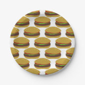 Funny BBQ Burger Pattern Papieren Bordje (Voorkant)