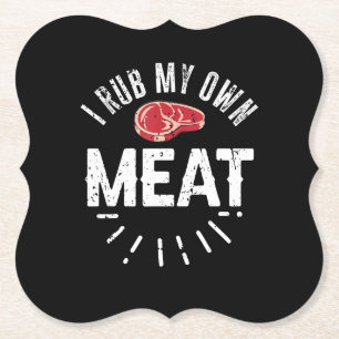 Funny BBQ Chef Joke Gift Rub Mijn eigen vlees Kartonnen Onderzetters