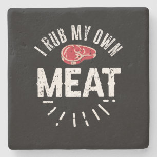 Funny BBQ Chef Joke Gift Rub Mijn eigen vlees Stenen Onderzetter