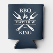 Funny BBQ Grill Master Personalized Barbecue King Blikjeskoeler (Voorkant)